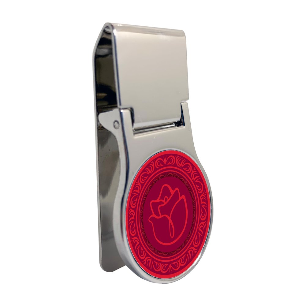 Alpha Gamma Delta Officially Licensed Money Clip - Premium Round Stainless Steel Design for Greek Life, Sorority Sisters, Alumni, and College Students - Slim Front Pocket Carry (Alpha Gamma Delta # 6)