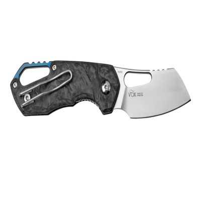 MKM Isonzo Cleaver Liner Lock Folding Knife, Voxnaes Design, 2.25 M390 Steel Blade, Ultra Compact Design, Made in Italy (Carbon Fiber)