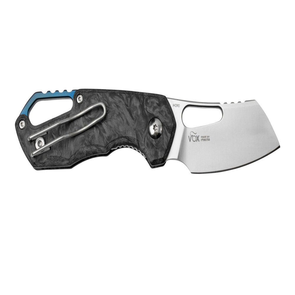 MKM Isonzo Cleaver Liner Lock Folding Knife, Voxnaes Design, 2.25 M390 Steel Blade, Ultra Compact Design, Made in Italy (Carbon Fiber)