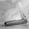 MKM Miura Push Lock Titanium Folding Knife, Sheepsfoot Blade, Milled Handles, Blade Show Knife of the Year Winner, Made in Italy (Silver Titanium) view 4