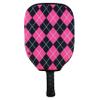 BeeJos Women's Argyle Collection: Premium Slip-On Pickleball Paddle Cover-Fits Standard Size Paddles-Zipperless (Paddle not Included) 7 Color Variations (Hot Pink/Black) Handmade in USA view 1