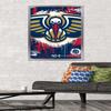 Trends International NBA New Orleans Pelicans - Maximalist Logo 23 Wall Poster, 34L x 22.4W, Silver Framed Version view 2