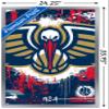 Trends International NBA New Orleans Pelicans - Maximalist Logo 23 Wall Poster, 34L x 22.4W, Silver Framed Version view 3