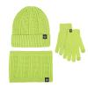 Winter Knit Beanie Hat Neck Warmer Scarf Touchscreen Gloves Set 3 Pcs Cold Weather Scarfs Teenage Girls Gift Thermal Cap Green view 3