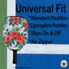 BeeJos Hawaiian Collection: Premium Slip-On Pickleball Paddle Cover-Fits Standard Size Paddles-Zipperless (Paddle not Included) (Red Flowers) view 3