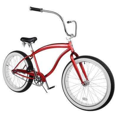 Tracer Avalon Beach Cruiser Bike for Adults, 26/29 Inch Wheels, 3.0/4.0 Fat Tire,1/7 Speed, Complete Cruiser Bike. (1 Speed Red, 26''x3.0 Tire)