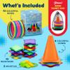 3-in-1 Carnival Games Set: 35-Piece Ring Toss Game for Kids with Cornhole Bean Bags, Cones, Whistles, Rings - Childrens Indoor/Outdoor Activities Toys for Yard, Lawn, Toddler Birthday Party view 3