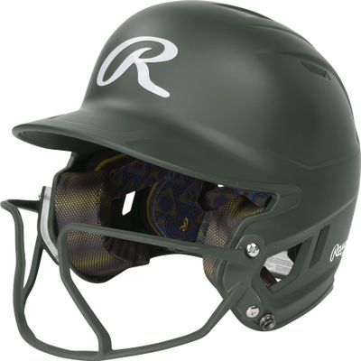 Rawlings | MACH HI-VIZ Fastpitch Softball Batting Helmet | Face Guard Attached | Dark Green | Senior - 6 7/8" - 7 5/8"