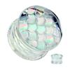 Pierced Owl Pyrex Glass Iridescent Mermaid Scales Double Flared Plugs, Sold as a Pair (16mm (5/8")) view 2