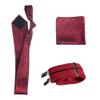 Tuxgear Mens Self Tie Necktie Suspender and Pocket Square, (Mens, Apple Red Paisley) view 1