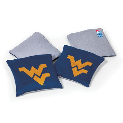 College Pro Football West Virginia Mountaineers Dual-Sided Bean Bags by Wild Sports, 4 Pack - Premium Toss Bags for Cornhole Sets