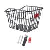 Bicycle Bike Metal Wire Rear Basket Without Lid Universal Accessory Lightweight Sturdy Black Cargo Container for Folding Bike view 2