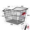 Bicycle Bike Metal Wire Rear Basket Without Lid Universal Accessory Lightweight Sturdy Black Cargo Container for Folding Bike view 4