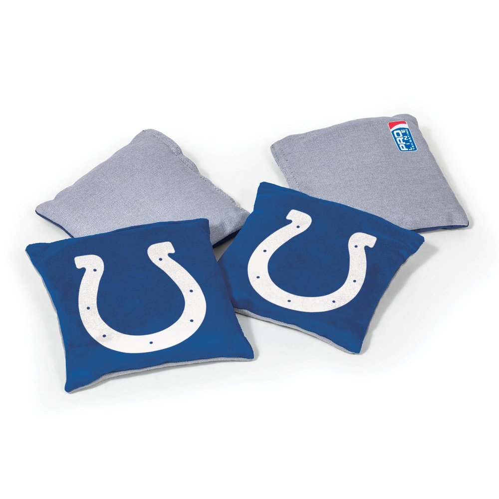 NFL Pro Football Indianapolis Colts Dual-Sided Bean Bags by Wild Sports, 4 Pack - Premium Toss Bags for Cornhole Sets