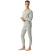 ANUFER Mens Thermal Underwear Set Cotton Stretch Base Layer V-Neck Long Sleeve Tops & Long Johns Bottoms Light Grey L view 4