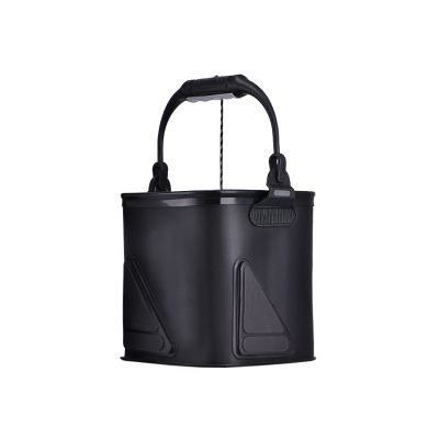 Bait Bucket Fishing Bucket with Rope Thickened Foldable Portable Special Fish Bucket with lid Lifting Bucket Minnow Bucket (Color : Black)