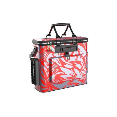 Bait Bucket Colorful Red Thickened Multifunctional Fishing Bucket EVA Material Live Fish Bucket Large Capacity Folding Fish Bucket Minnow Bucket (Size : 48#)