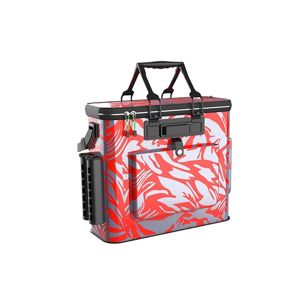 Bait Bucket Colorful Red Thickened Multifunctional Fishing Bucket EVA Material Live Fish Bucket Large Capacity Folding Fish Bucket Minnow Bucket (Size : 48#)