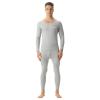 ANUFER Mens Thermal Underwear Set Cotton Stretch Base Layer Crew Neck Long Sleeve Tops & Long Johns Bottoms Light Grey L view 1