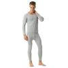 ANUFER Mens Thermal Underwear Set Cotton Stretch Base Layer Crew Neck Long Sleeve Tops & Long Johns Bottoms Light Grey L view 2