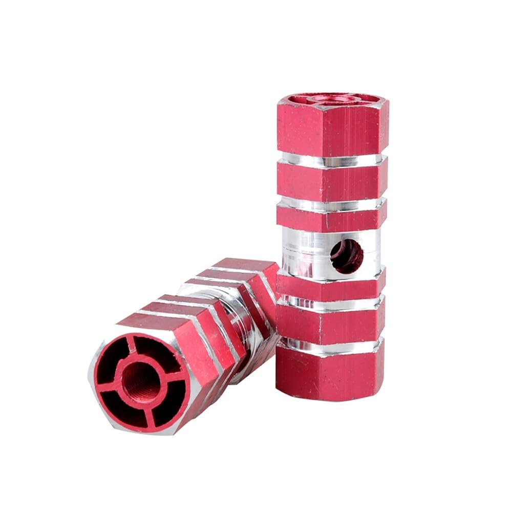 1 Pair Aluminum Alloy Bike Axle Pedals Stunt Pedals Anti-Slip Rear Feet Pedals Foot Stunt Pegs Cycling Accessories for Bikes Passengers Red Reliable Attractive Processing