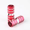 1 Pair Aluminum Alloy Bike Axle Pedals Stunt Pedals Anti-Slip Rear Feet Pedals Foot Stunt Pegs Cycling Accessories for Bikes Passengers Red Reliable Attractive Processing view 4