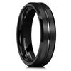 King Will Tungsten Carbide Wedding Band for Men Women-6mm Width in Black with Grooved Center Wedding Ring Suitable Suitable for Work, Gym Comfort Fit Size 14 view 1