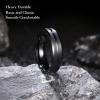 King Will Tungsten Carbide Wedding Band for Men Women-6mm Width in Black with Grooved Center Wedding Ring Suitable Suitable for Work, Gym Comfort Fit Size 14 view 2