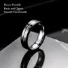 King Will Tungsten Carbide Wedding Band for Men Women-6mm in Black and Silver with Grooved Center High Polished Wedding Ring Suitable for Work, Gym Comfort Fit Size 13 view 2