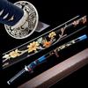 HERO SWORD-Beautiful Flower Katana Real Combat Sharp Damascus Steel Samurai Katana Sword Combat Ready Full Tang Blade Sword,Blue Black,Cool Weapon for Mens Women Best Gift/Home Decoration view 1