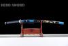 HERO SWORD-Beautiful Flower Katana Real Combat Sharp Damascus Steel Samurai Katana Sword Combat Ready Full Tang Blade Sword,Blue Black,Cool Weapon for Mens Women Best Gift/Home Decoration view 2