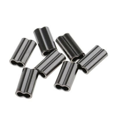 IOFIT 50/100PCS/ Lot Double Barrel Crimping Sleeves Fishing Line Wire Leader Round Copper Tube Connectors Mixed Copper Tubes (Color : Metallic, Size : 50PCS 1.2x8mm)