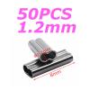 IOFIT 50/100PCS/ Lot Double Barrel Crimping Sleeves Fishing Line Wire Leader Round Copper Tube Connectors Mixed Copper Tubes (Color : Metallic, Size : 50PCS 1.2x8mm) view 2