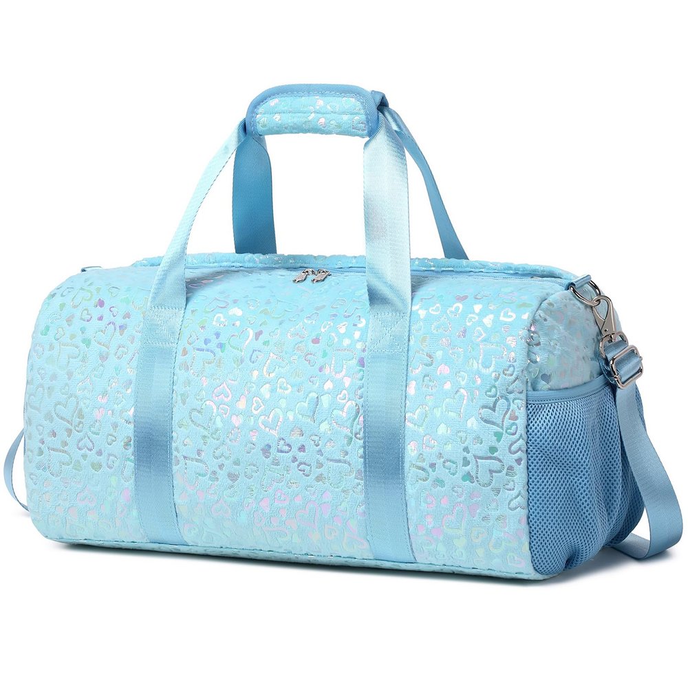 Duffel Bag for Girls Fluffy Dance Bag for Girls Ballet Bag Girls Gymnastic Bag Water Resistant Travel Duffle Bags with Shoes Compartment