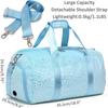 Duffel Bag for Girls Fluffy Dance Bag for Girls Ballet Bag Girls Gymnastic Bag Water Resistant Travel Duffle Bags with Shoes Compartment view 3