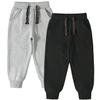 Bumeex Toddler Boy's Clothes Pants Sweatpants Jogger,Fall Winter Clothing Grey and Black 3t