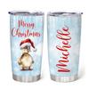 Hyturtle Personalized Gifts Duck Lover - Duck Merry Christmas Custom Name Coffee Tumbler Cup Stainless Steel 20oz, Animal Lover Gifts For Women Girl Kids Men On Birthday Christmas view 1
