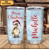 Hyturtle Personalized Gifts Duck Lover - Duck Merry Christmas Custom Name Coffee Tumbler Cup Stainless Steel 20oz, Animal Lover Gifts For Women Girl Kids Men On Birthday Christmas view 2