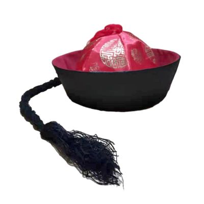 BIBABLYKE Chinese Eunuch Hat Traditional Costume Headwear for Men and Women Chinese Qing Dynasty Style Hat for Cosplay Cloth