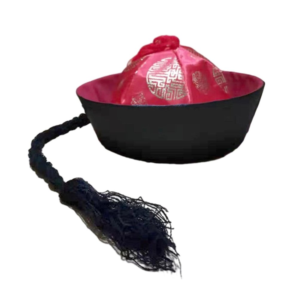 BIBABLYKE Chinese Eunuch Hat Traditional Costume Headwear for Men and Women Chinese Qing Dynasty Style Hat for Cosplay Cloth
