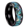 8 mm Black Tungsten Wedding Ring for Men Women Galaxy Series Opal Inlay Engagment Band Dome Polished Shiny Comfort Fit view 1