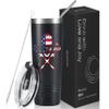 Onebttl Lacrosse Gifts for Teen Boys, College Students, Men, 20oz Travel Tumbler with Stainless Straw for Men, Black (Lacrosse Helmet) view 1
