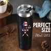 Onebttl Lacrosse Gifts for Teen Boys, College Students, Men, 20oz Travel Tumbler with Stainless Straw for Men, Black (Lacrosse Helmet) view 4