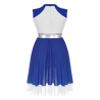 Xnihocha Womens Worship Dance Color Block Tunic Sleeveless Irregular Hem Lyrical Liturgical Praise Dance Dress RoyalBlue&White Small view 3