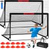 VAVOSPORT Soccer Goal, 2 of 6'x4' Kids Soccer Goals for Backyard Set, Portable Pop Up Soccer Net, Practice Soccer Training Equipment with Ball, Cones for Toddler,Youth Sports Outdoor Games Yard Play view 1