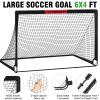 VAVOSPORT Soccer Goal, 2 of 6'x4' Kids Soccer Goals for Backyard Set, Portable Pop Up Soccer Net, Practice Soccer Training Equipment with Ball, Cones for Toddler,Youth Sports Outdoor Games Yard Play view 3