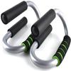 KouRy Push Up Bars Pushup Handle Stands with Comfortable Foam Grip and Non-Slip Handles Set - S Shape for Men and Women Workout Pushup Training Program (Green) view 1