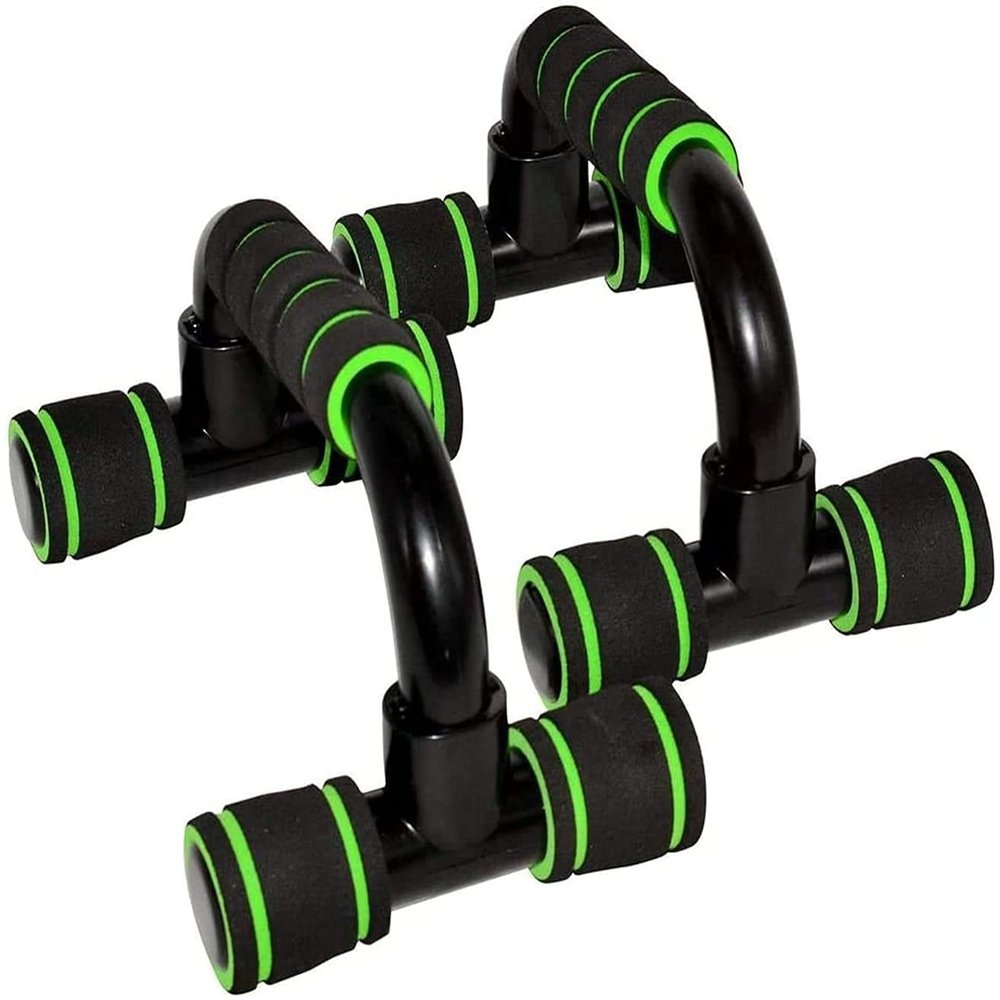 KouRy Push Up Bars Strength Training, with Foam Grip and Non-Slip Handles Structure - for Perfect Floor Home Exercise, Gym and Press Fitness  Weight Power Workout Equipment for Men, Women, Kids (Gree