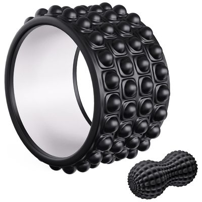 Kipika Back Roller Wheel,Back Stretcher,Back Cracker,Yoga Wheel, Foam Roller for Back Pain Relief and Posture Correction with Massage Ball