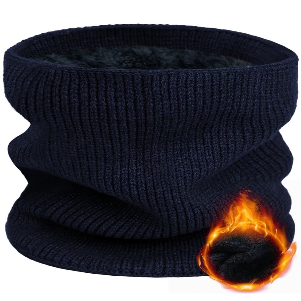 Buauty Navy Neck Warmer Winter Neck Gaiters for Men Women Fleece Cold Weather Gear for Ski Gator Nose Mouth Face Ear Mask Warm Thermal Chunky Scarf Snowboard Snowmobile Hunting Motorcycle Outdoor